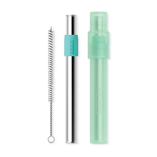 Jumbo Reusable Metal Straw with Case