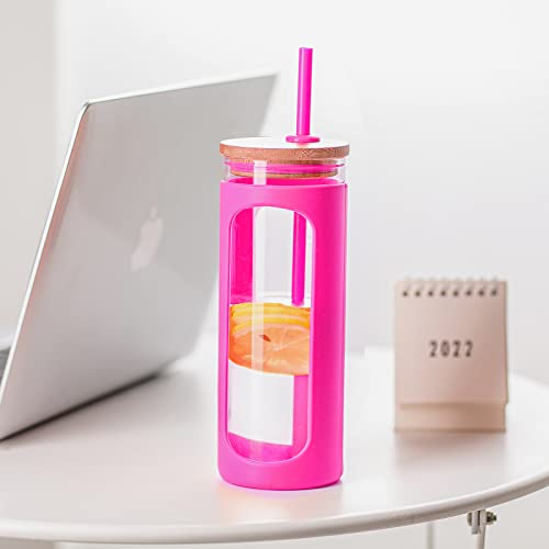 20oz Glass Tumbler with Straw and Lid