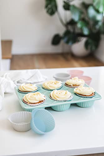 Reusable Silicone Baking Cup Silicone Muffin Liners for Cupcakes (24 Count)