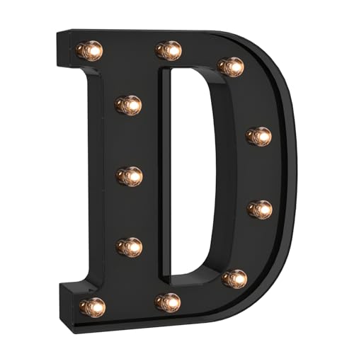 Black LED Letter Lights for Room Decor