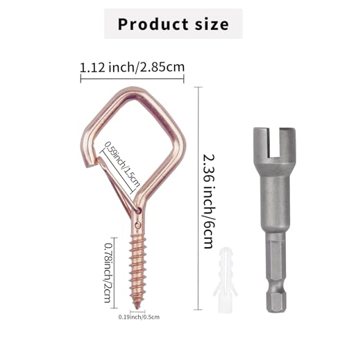 35PCS Eye Screw Hooks for Hanging Heavy Duty with Safety Buckle.Metal Ceiling Hooks for Hanging Plants