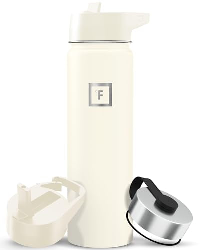 22 oz Wide Mouth Water Bottle with 3 Lids