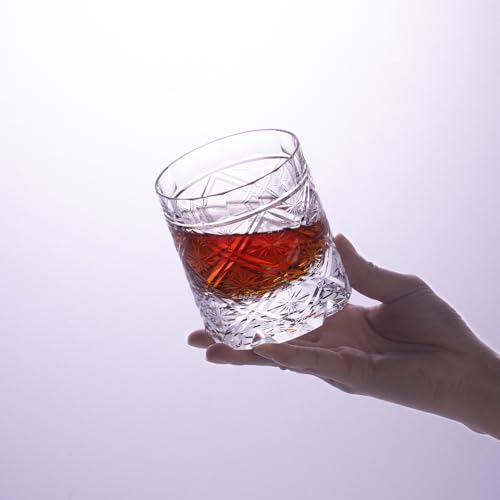 Crystal Whiskey Glasses Set of 2 Old Fashioned Glasses Hand Blown (2 Count)