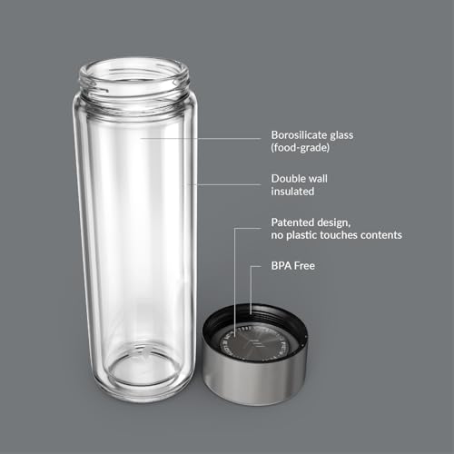 Glass Multi Tea Infuser Bottle 14oz
