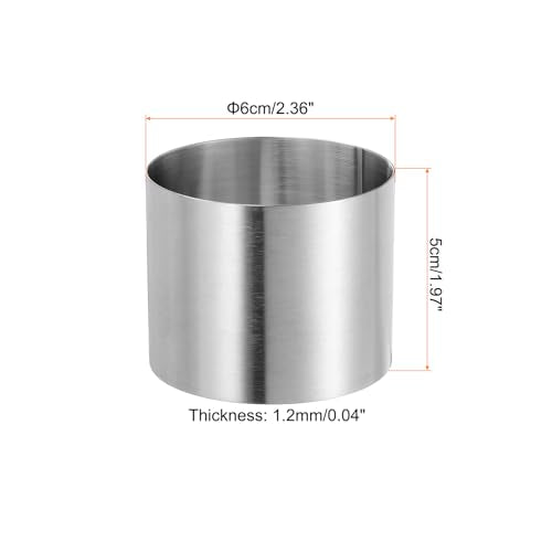 Round Cake Ring 2.36 x 2 Inch Seamless Stainless Steel Pastry Mousse Dessert Ring Mirror Coating for Baking Cooking Making Tool