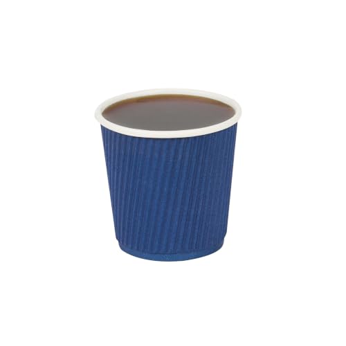 Ripple Wall Coffee Cups 500 Count 4 Ounce Insulated Midnight Blue Paper Cups