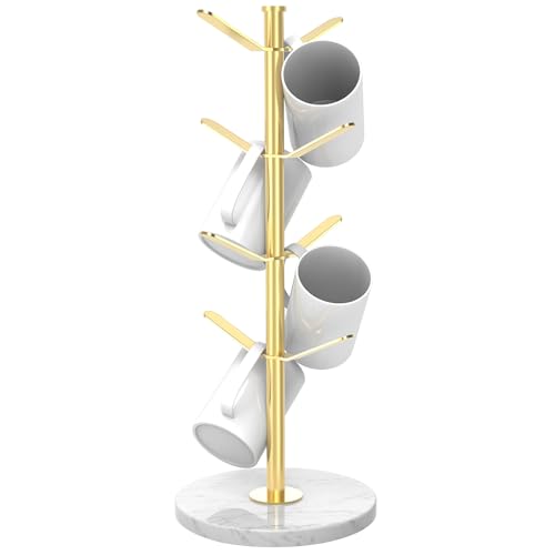 Gold Marble Mug Holder Tree with 2