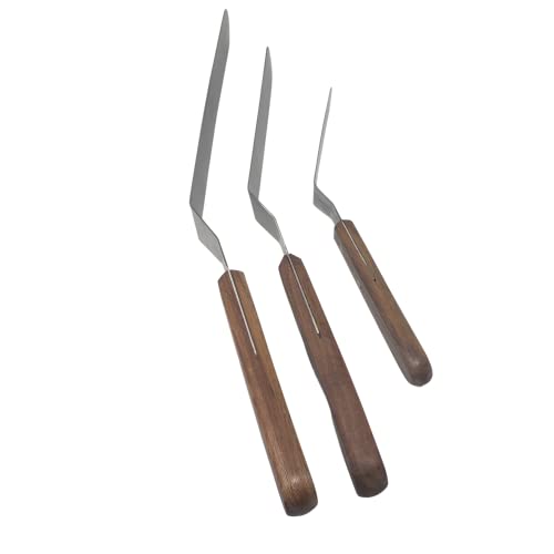Offset Stainless Steel Spatula Set with Wood Handle (3 Count)