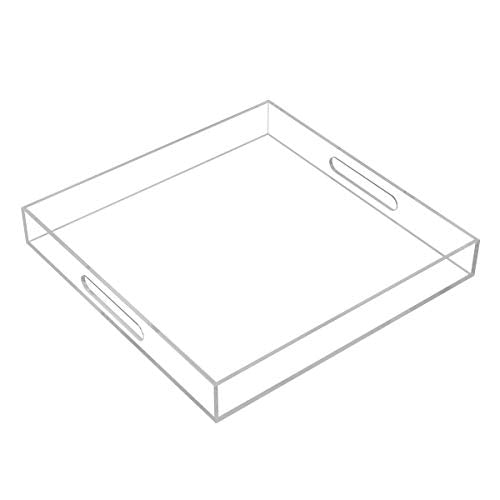 Clear Sturdy Acrylic Serving Tray with Handles