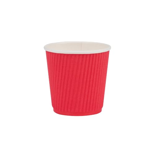 Ripple Wall Coffee Cups 500 Count 4 Ounce Insulated Red Paper Cups
