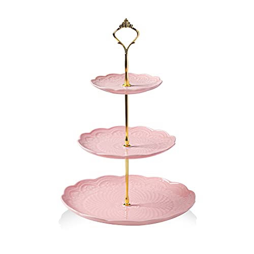 Sweejar 3 Tier Ceramic Cake Stand Wedding