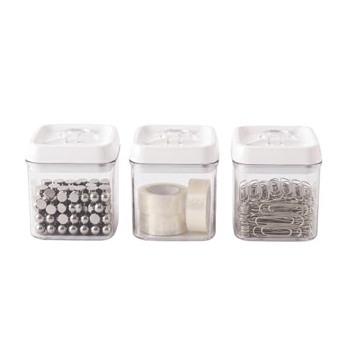 Flip Tite Food Storage Container 4" Small Size Airtight Lid Lock Top (3 Count)