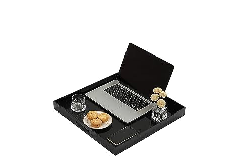Glossy Black Sturdy Acrylic Serving Tray with Handles