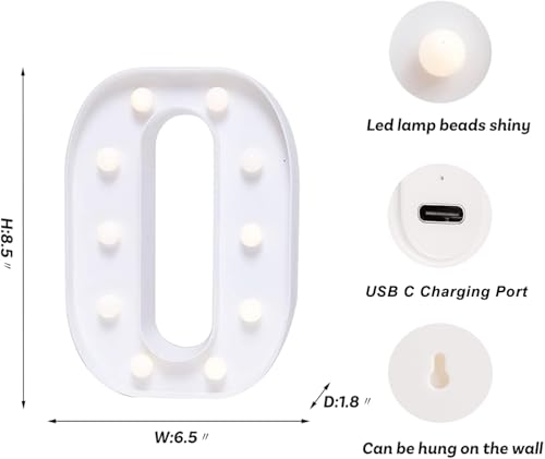 Rechargeable LED Letter Lights Sign Marquee Light Up Letters Sign for Night Light Wedding