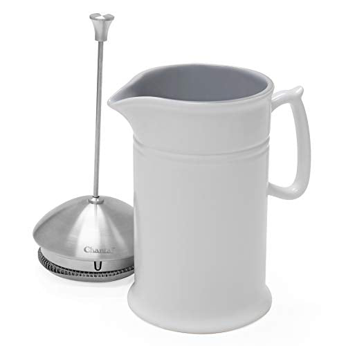 Stoneware French Press with Stainless Steel Plunger and Lid