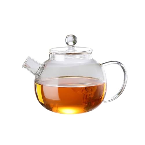 Glass Teapot with Infuser Clear Glass Tea Kettle with 4 Teacups and teapot warmer