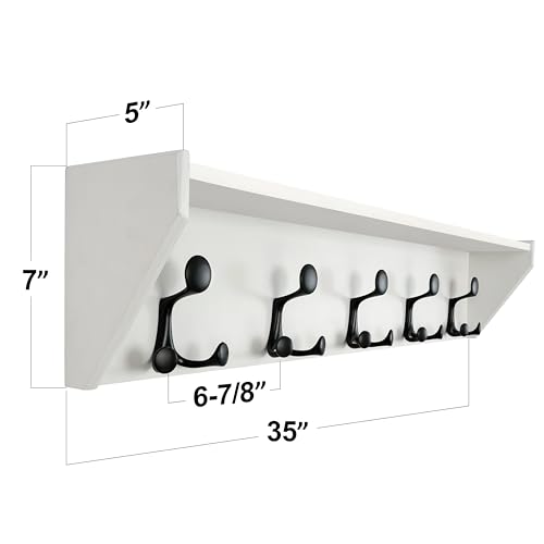 Wall Shelf with Hooks