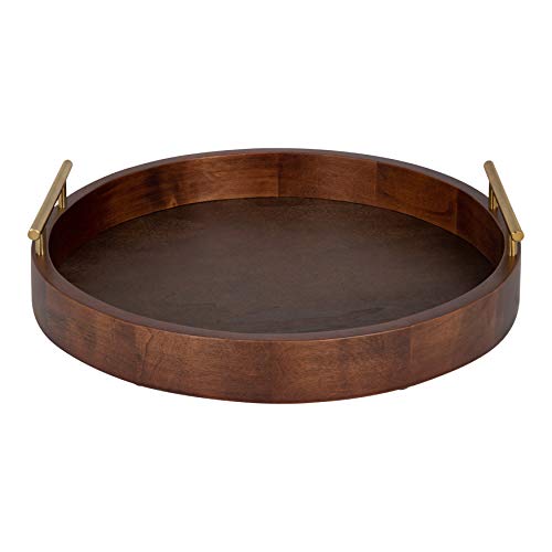 Lipton Mid Century Modern Round Wooden Tray