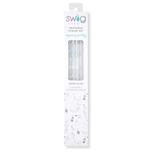 Reusable Straw Set with Cleaning Brush (6 Count)