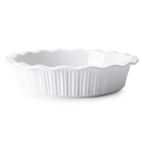 Porcelain Deep Fluted Pie Dish for Baking