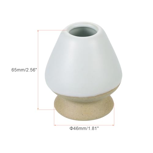 Ceramic Chasen Stand 65mm Matcha Whisk Holder Gray White