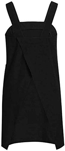 Cotton Linen Apron Cross Back Apron for Women with Pockets Pinafore Dress for Baking Cooking