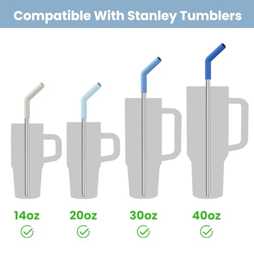 6 Pack Metal Straws with Silicone Tip Fit for Stanley 14 (6 Count)