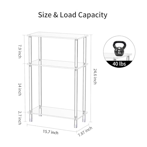 Clear Acrylic Narrow Side Table for Small Spaces