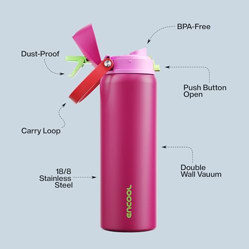 Insulated Water Bottle with Straw