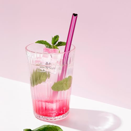 8.5” Heart Shaped Stainless Steel Straws Fit for Smoothie (16 Count)
