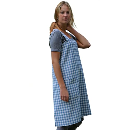 Women's Pinafore Square Apron Baking Cooking Gardening Works Cross Back Cotton