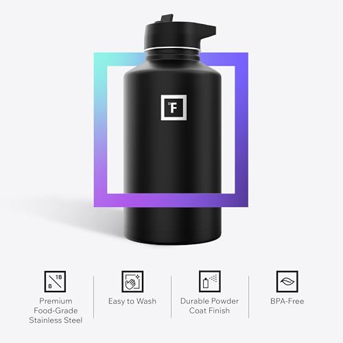64 oz Wide Mouth Water Bottle with 3 Lids
