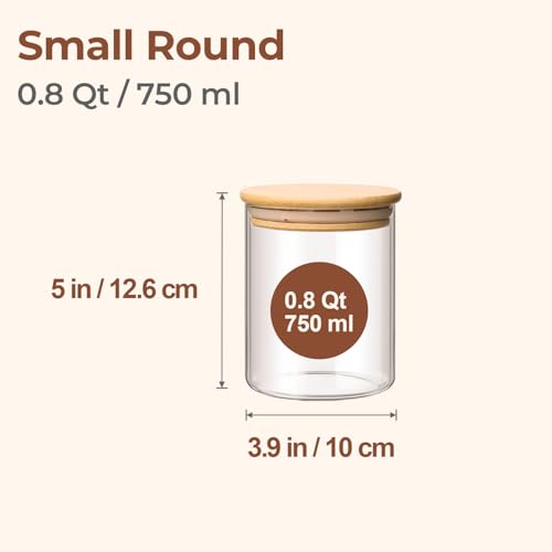 Glass Storage Containers with Lids 0.8 Qt (6 Count)