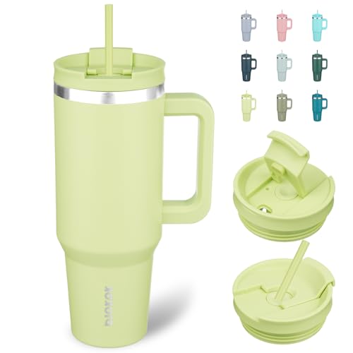 40 oz Insulated Tumbler with Handle & Straw