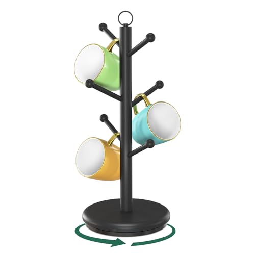 Mug Holder Tree Bamboo 360° Rotating Coffee Cup Display Rack