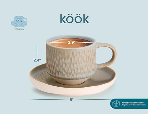 Espresso Mug and Saucer Set (4 Count)