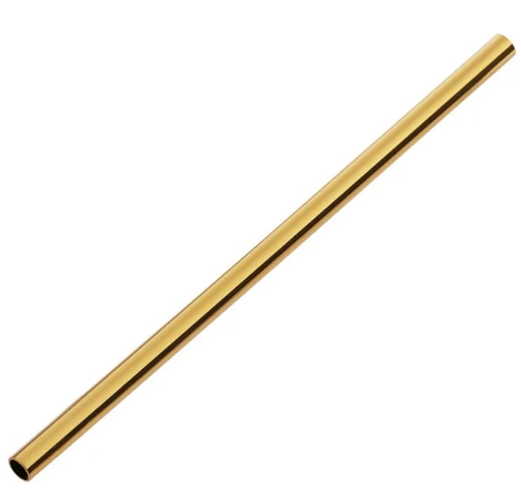 Gold Stainless Steel Short Straws 5 1 (32 Count)