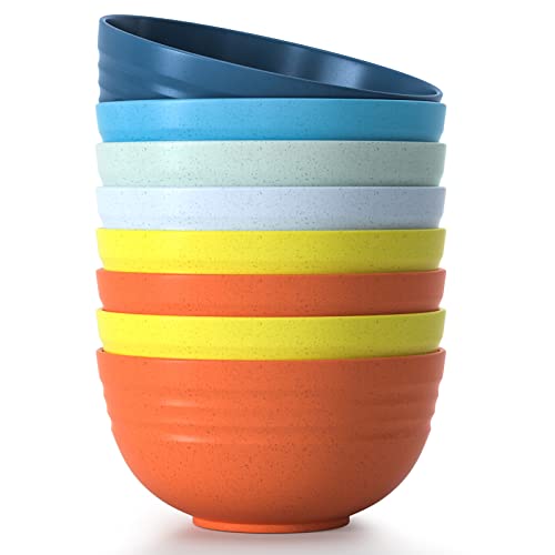 24 OZ Wheat Straw Cereal Bowls Set of 8 (24 Ounce)