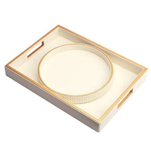 Leather Tray Desktop Storage Organizer (2 Count)