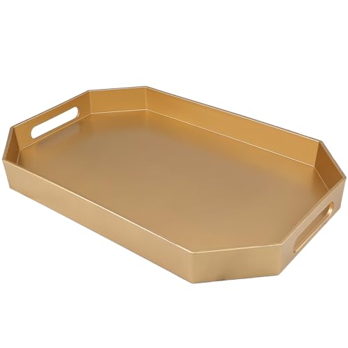 Gold Decorative Tray with Handles