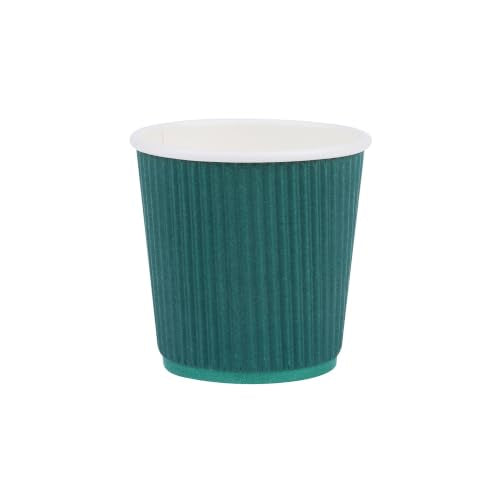 Ripple Wall Coffee Cups 500 Count 4 Ounce Insulated Forest Green Paper Cups