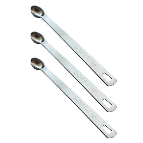 3PCS 1/8tsp(0.625ml) Mini Measuring Spoon, Small Teaspoon for Tiny Amounts (3 Count)