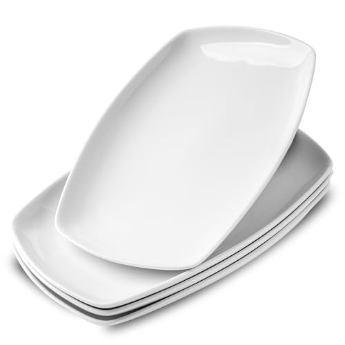 White Rectangular Plate Set (4 Count)