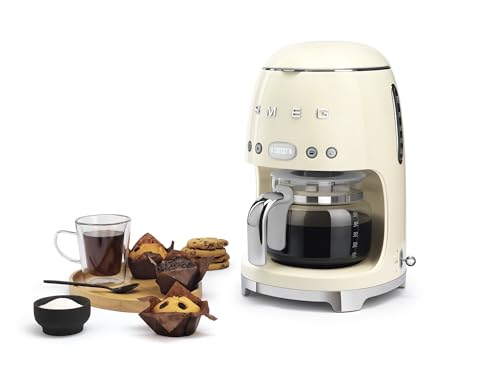 50's Retro Style Aesthetic Drip Coffee Machine with 10 Cup Glass Carafe