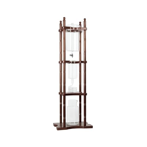 Cold Brew Drip Tower Iced Coffee Maker Glass Wooden Stand 25 Cups (25 Count)