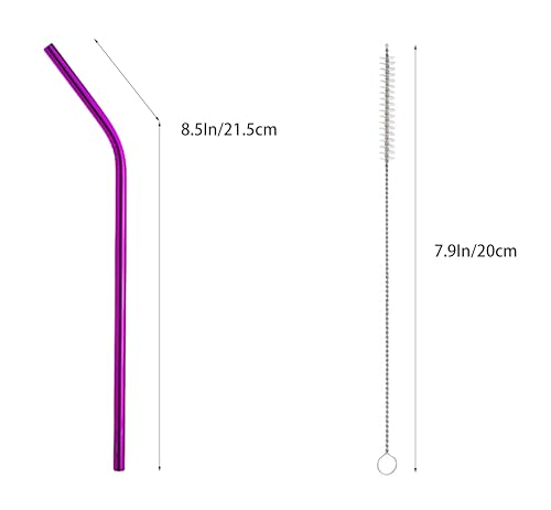 10 Pcs Stainless Steel Straws (10 Count)
