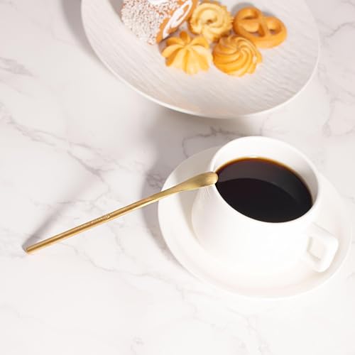 5.9 Inch Metal Stir Sticks with Spoon End SUS304 Steel Coffee Stirrer (4 Count)