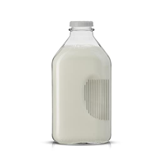 Glass Milk Bottles with Lids and Pourer (3 Count)
