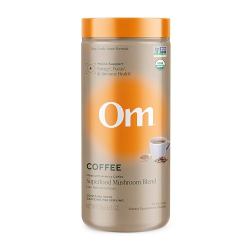 Medium Roast Instant Black Coffee USDA Organic with Adaptogenic Mushrooms (6.13 Ounce)