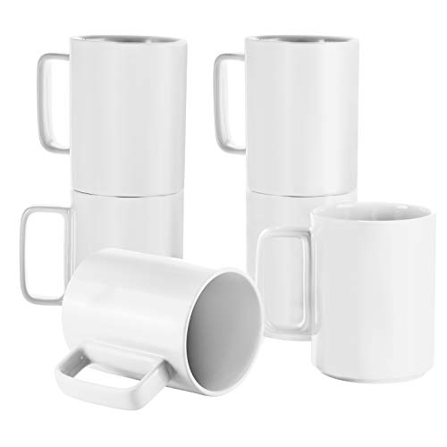 Large 15 Ounces Porcelain Coffee Mug Tea Mugs Set of 6 (6 Count)